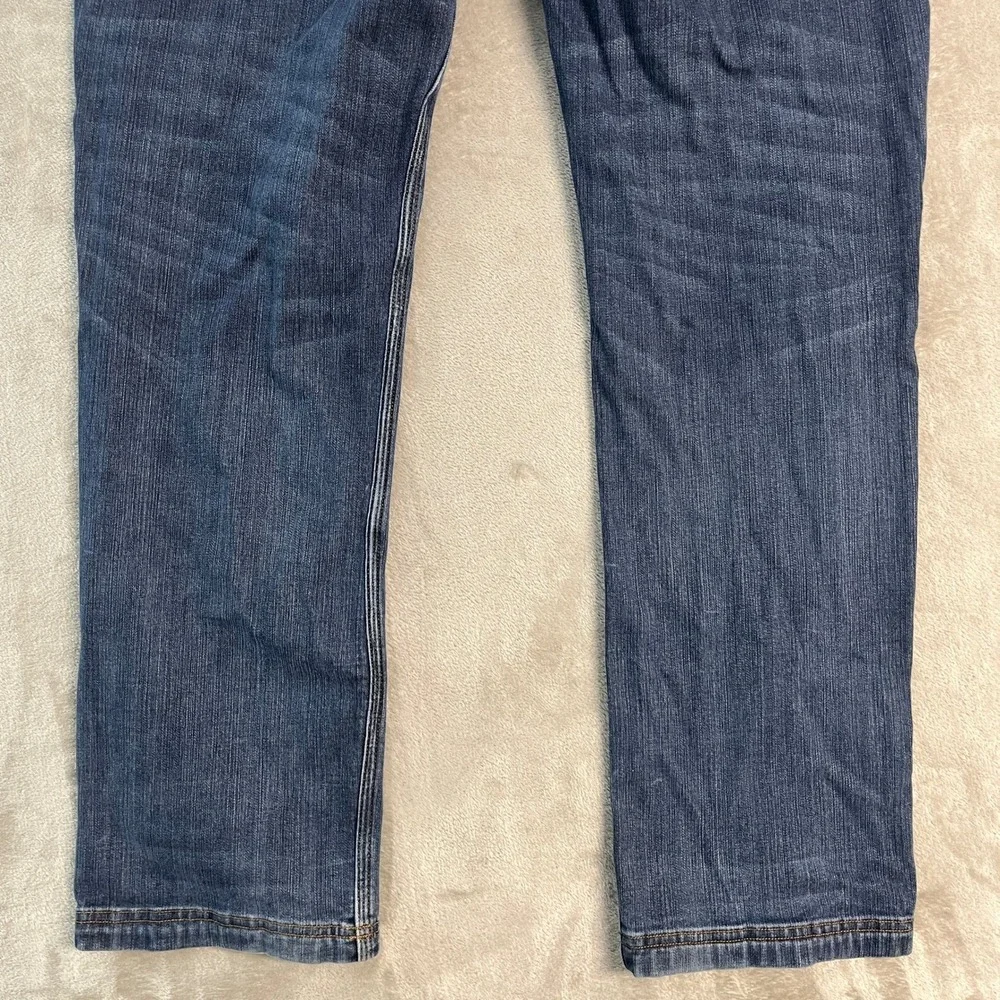 Duluth Trading Ballroom Double Flex Jeans Mens 38x34* Standard Fit Dark Wash EUC